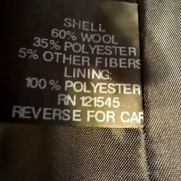 LONDON FOG Wool Peacoat Long Dark Academia Fully Lined Black Size XL - Picture 8 of 12